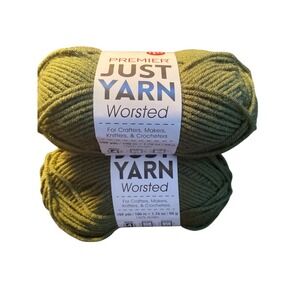 Premier Just Yarn Worsted Weight Acrylic Yarn Forest Green – Lot of 3 Skeins